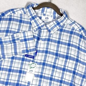 Southern Tide Shirt Mens XXL Headland Moultrie Plaid Hemp Blend Button Down NWT